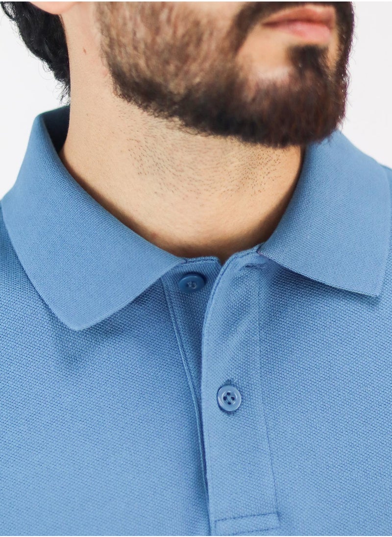 GIORDANO Men's Performance Polo Blue  - Image 3