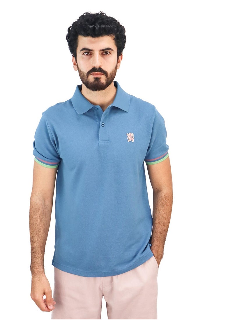 GIORDANO Men's Performance Polo Blue  - Image 1