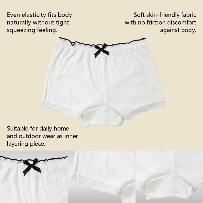 Zeriluna Mid-Rise Bow Shorts - Soft, Comfortable, Breathable & Skin-Friendly - Image 2