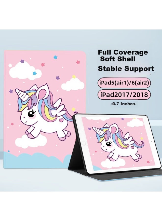 Sehan Shihan, Suitable For Ipad 6 Case, 9.7-Inch Apple Tablet Protective Cover, Cartoon Painting, Full Protection, Shockproof, Anti-Bend, 2018/17/Ipad 5/6/Air2/Air Universal - Image 1