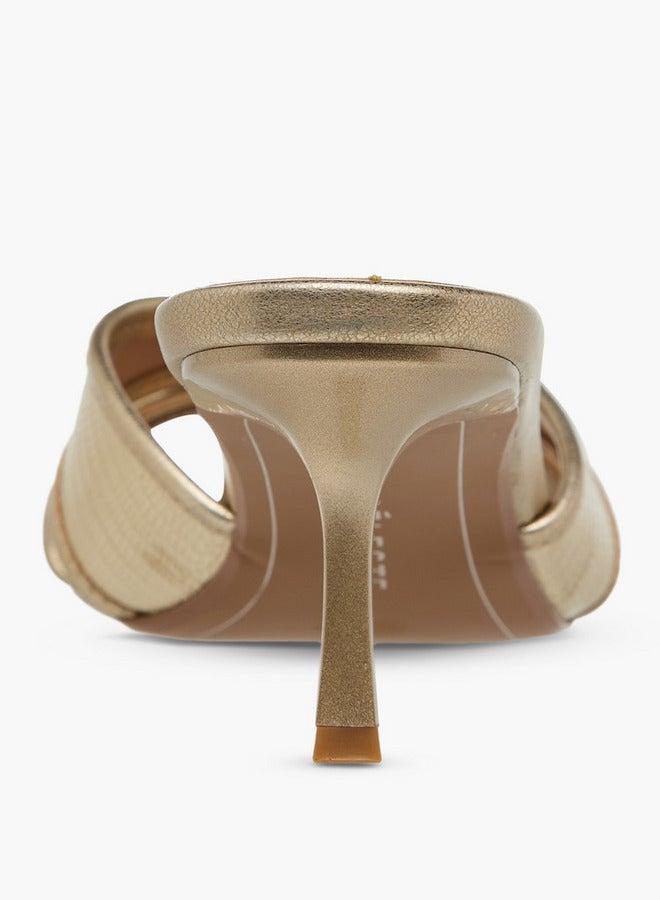 Celeste Women's Bow Detail Slip-On Sandals with Flared Heels - Image 5