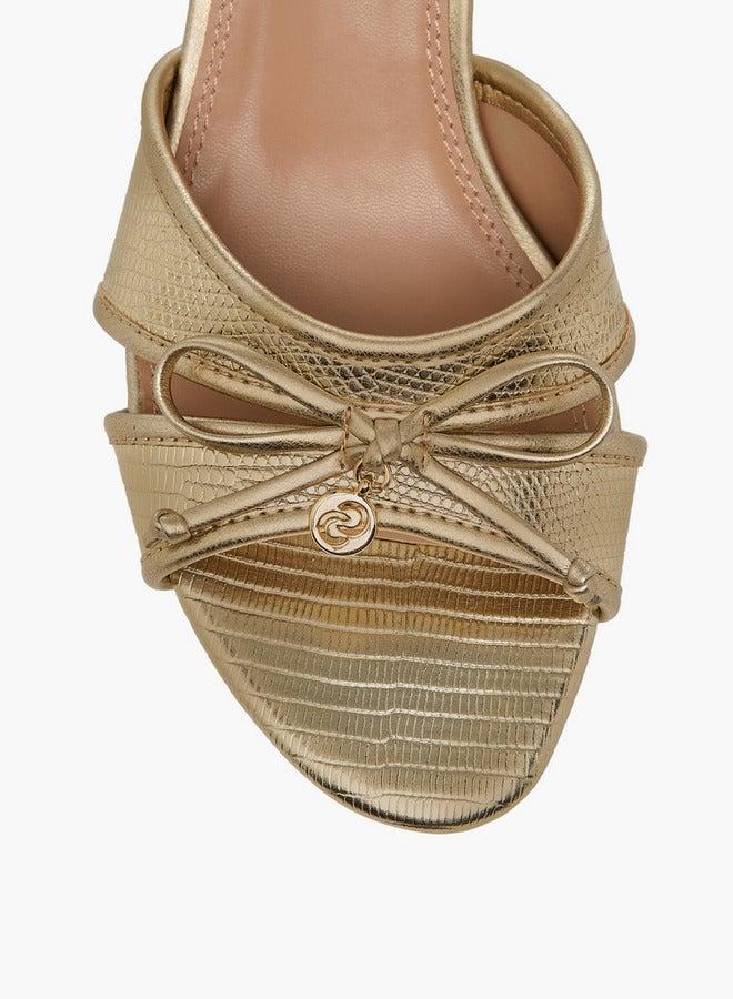 Celeste Women's Bow Detail Slip-On Sandals with Flared Heels - Image 4