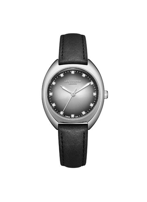 Lee Cooper Women's Watch, Analog Display and Leather Strap - LC07988.331, Black