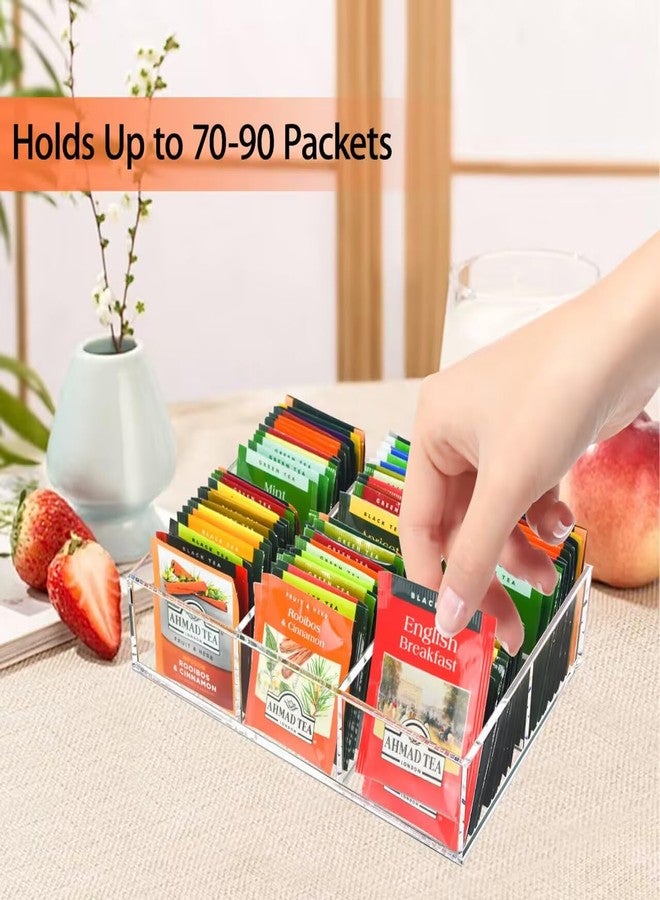 Tasybox Tea Bag Organizer, Clear Acrylic Tea Bag Holder with 6 Slot, Tea Packet Storage for Drawer, Pantry, Kitchen, Cabinet, Countertop - Image 2