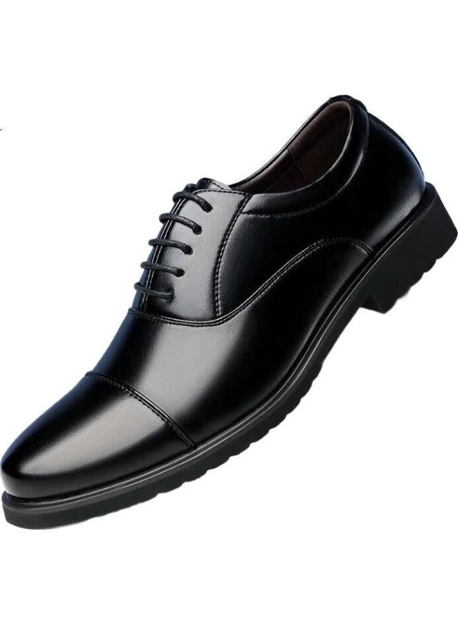 BEIOUTU Men'S Fashion Three-Joint Business Formal Shoes Comfortable Lace-Up Casual Men'S Shoes 8827 Black Size 43 - Image 1