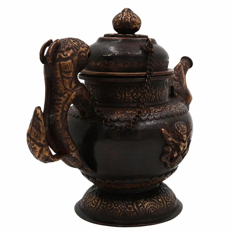 Bhunes Bhunes Brass Surahi Kettles Vintage Ewer Pitcher Pot Jug Handcrafted Decorative Gift Home Dcor Capacity 400MlBrown 7 Inch 1 Piece  - Image 4