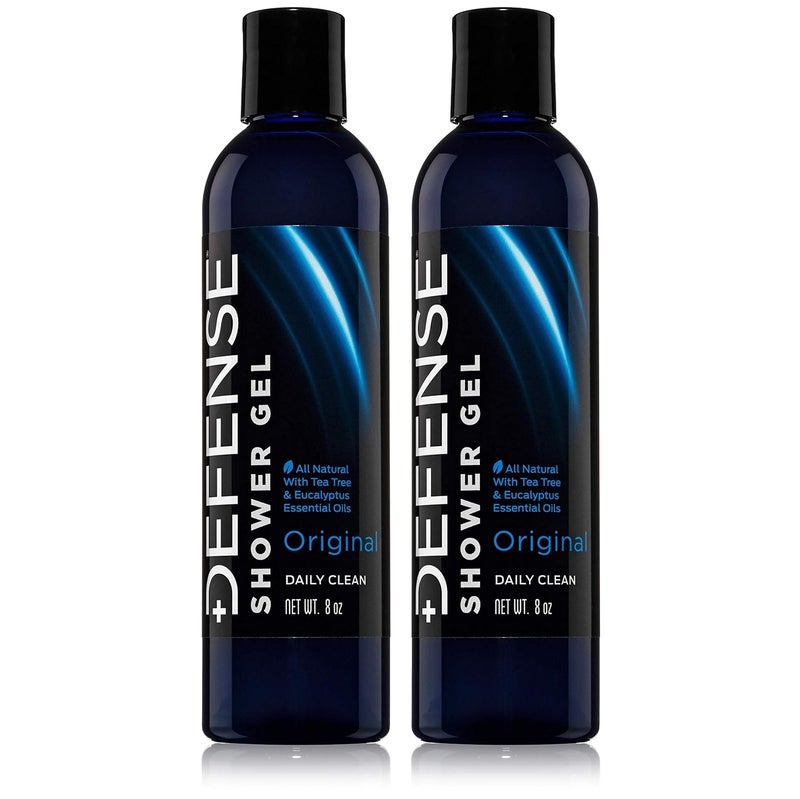 Defense Soap Organic Tea Tree Body Wash  All Natural Shower Gel with Tea Tree Oil Eucalyptus Oil and Aloe Vera Wrestling Inspired For All Mens  Womens Skin Types 8 oz Pack of 2