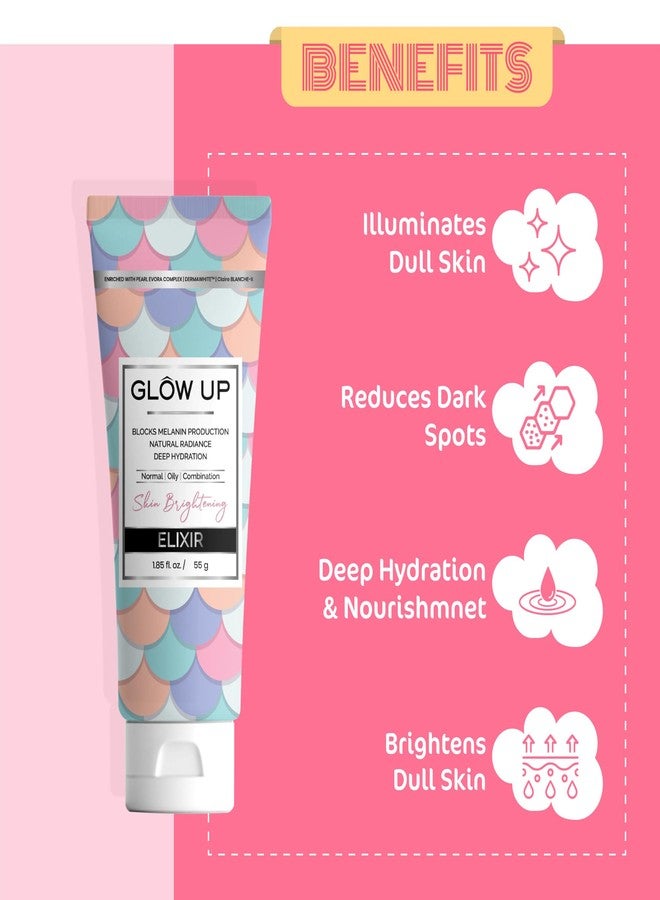 Glow Up Skin Brightening Elixir | Brightening moisturizer| Melanin Blocking Formula| Lightweight Non-Greasy | Deep Hydration| 55gm - Image 5