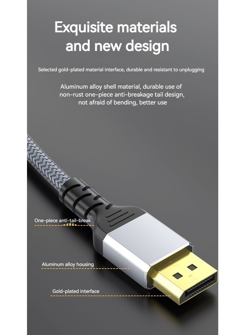 8K DisplayPort Cable 1.4, DP Cable 2M, (8K@60Hz, 4K@144Hz, 2K@240Hz, 32.4Gbps), Display Port to Display Port Cable (DP to DP Cable) Compatible for Laptop PC TV Gaming Monitor - Image 5