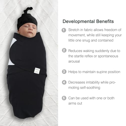 Benoxine Organic Cotton Baby Swaddle Sleep Sack 0-3 Months - Soft Breathable Hypoallergenic Swaddle Wrap Blanket for Newborns Infants - Unisex for Boys Girls, Improves Sleep & Calms Startle Reflex - Image 4