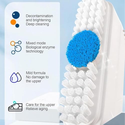 MOROVIK Shoe Cleaner Brush, Powerful 2-in-1 Multifunctional Shoe Cleaner Brush, Shoe Scrub Brush, Non Wash Deep Cleaning Sneaker Brush, White Shoe Cleaner - Sports Shoe Care Kit (1) Plastic - Image 5