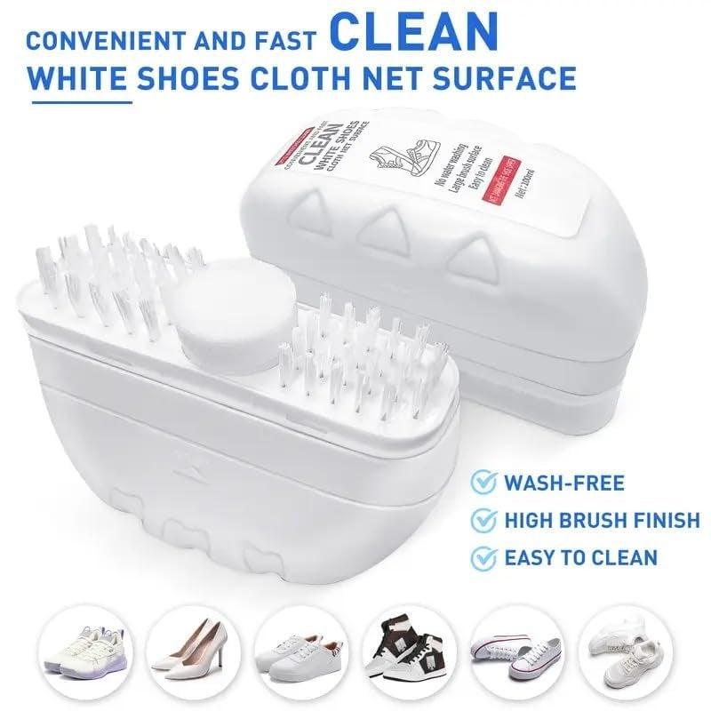 MOROVIK Shoe Cleaner Brush, Powerful 2-in-1 Multifunctional Shoe Cleaner Brush, Shoe Scrub Brush, Non Wash Deep Cleaning Sneaker Brush, White Shoe Cleaner - Sports Shoe Care Kit (1) Plastic - Image 3