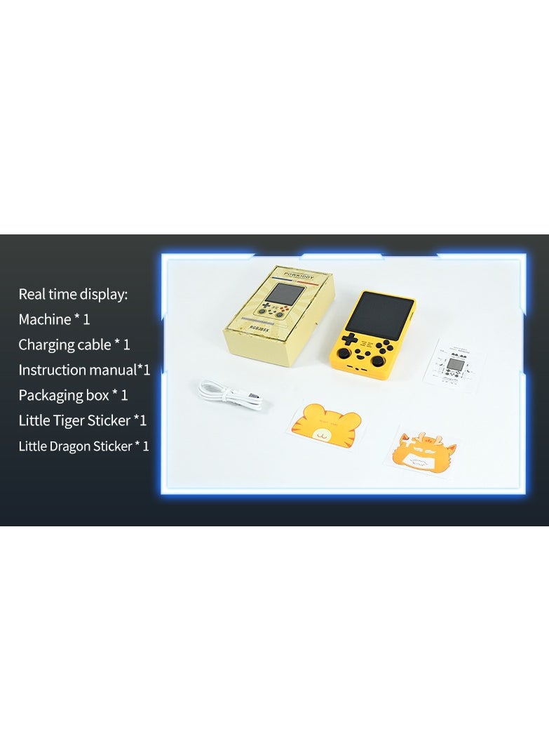 Powkiddy - RGB20SX Handheld Game Console with 10000 Gmaes, 4-Inch IPS Open Source Linux Retro Portable Gaming Console, 5000Mah Battery Handheld Emulator Gift for Kids Adults (Yellow, 64GB) - Image 1