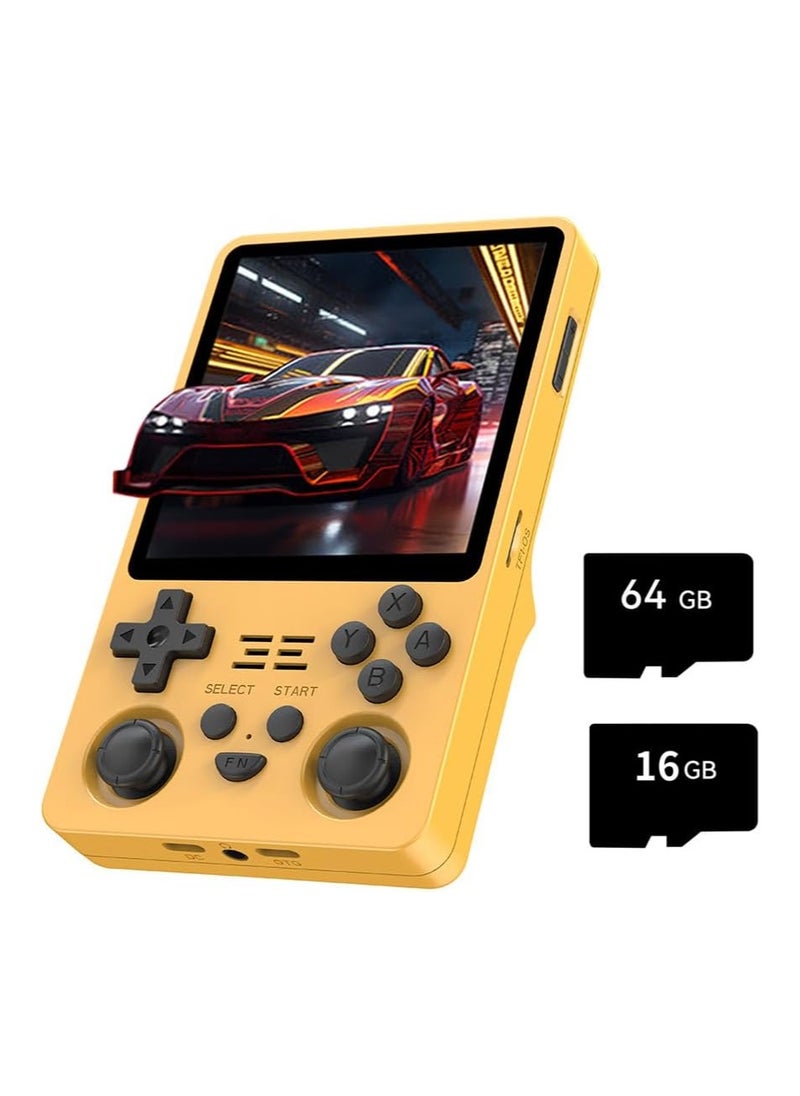 Powkiddy - RGB20SX Handheld Game Console with 10000 Gmaes, 4-Inch IPS Open Source Linux Retro Portable Gaming Console, 5000Mah Battery Handheld Emulator Gift for Kids Adults (Yellow, 64GB) - Image 1
