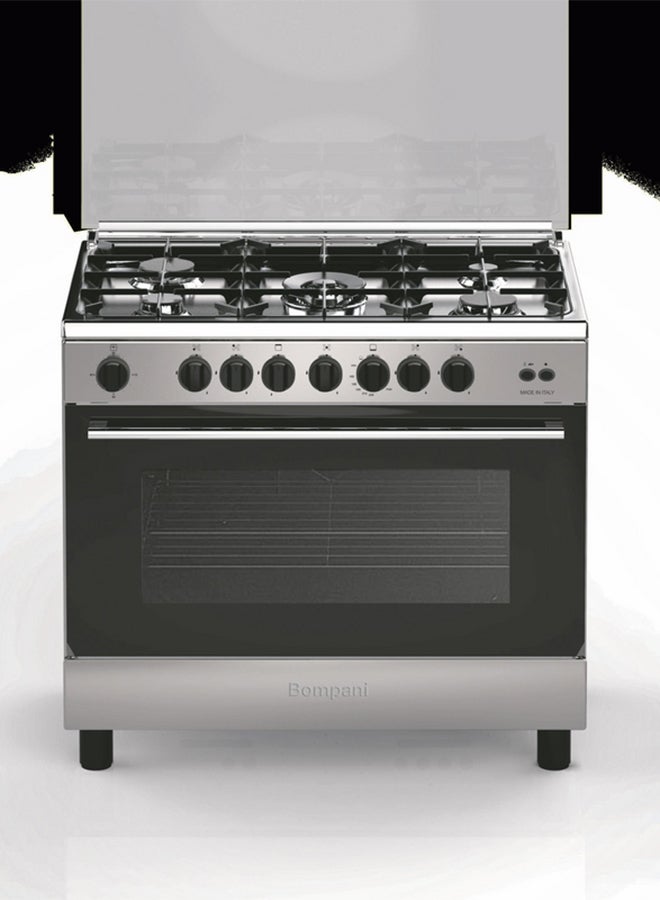 Gas Cooker 90X60 5 Gas Burners Fan Gas Oven Cast Iron Grids Full Safety Essential ESSENTIAL90GG5TCFAN Stainless Steel