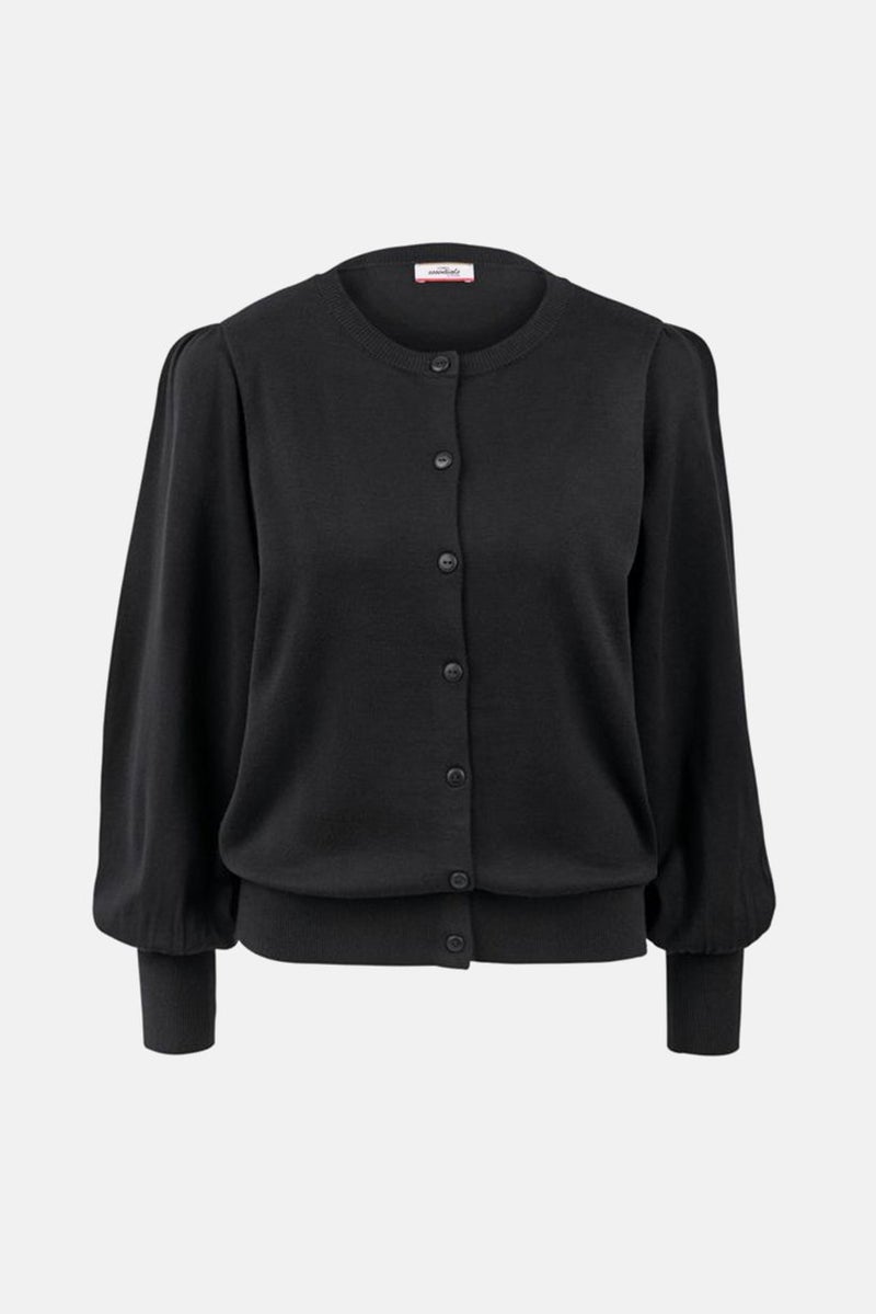 Tchibo Women Round Neck Knitted Cardigan, Black  - Image 2