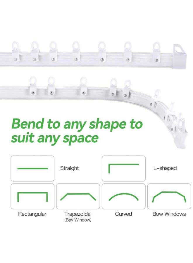 Flexible Bendable Ceiling Curtain Track, White Curtain Rail Curved Ceiling Curtain Track Mount for Room Divider (Size : 3M) - Image 2