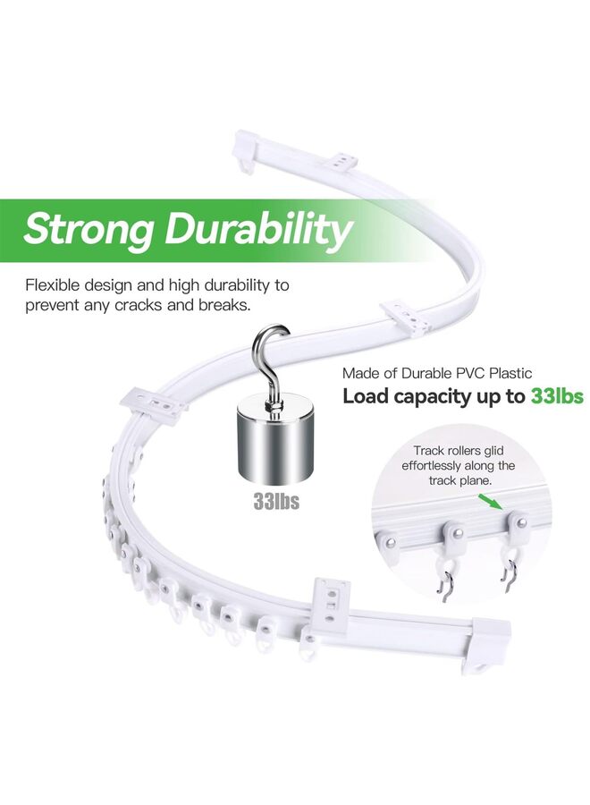 Flexible Bendable Ceiling Curtain Track, White Curtain Rail Curved Ceiling Curtain Track Mount for Room Divider (Size : 3M) - Image 4