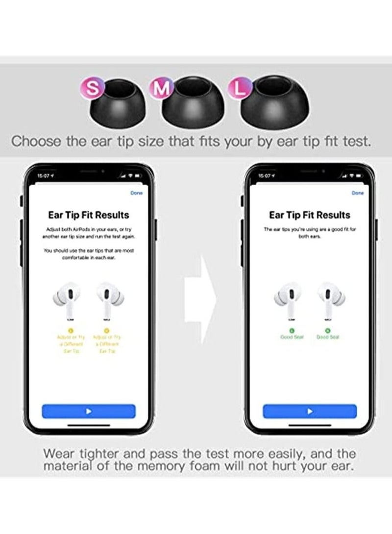 Memory Foam Ear Tips for Apple Air Pods Pro 3 Pairs Noise Reducing Anti-Slip Replacement Eartips SML Sizes Included - Image 3