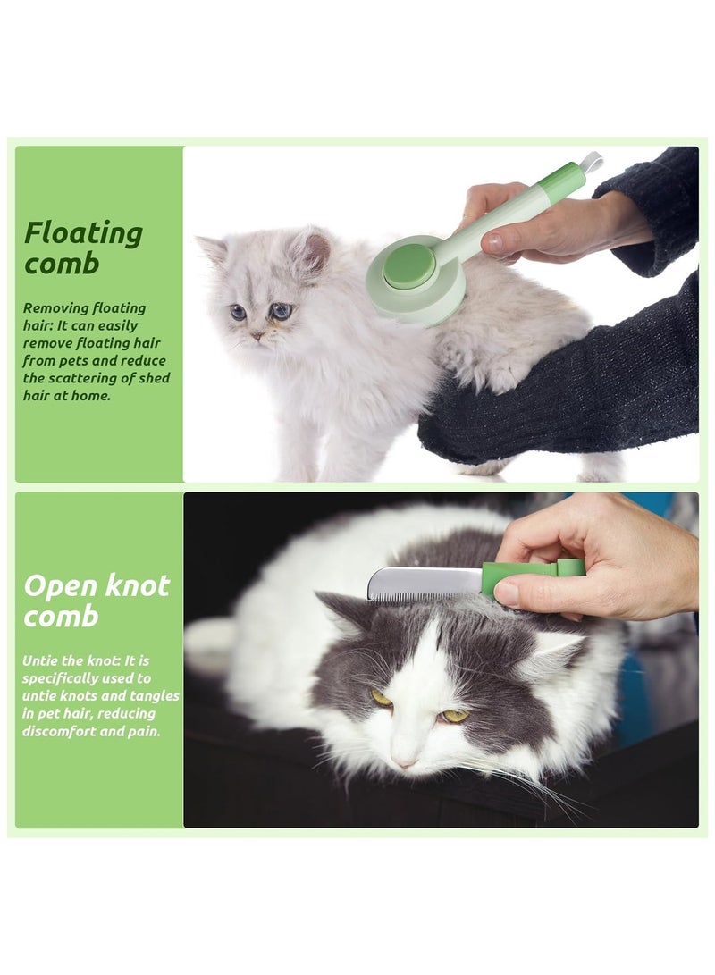 فرشاة للقطط من مع قصافة اظافر القطط، فرشاة تنظيف للحيوانات الاليفة للقطط ذات الشعر الطويل او القصير، مجموعة فرش 3 في 1، مشط للقطط، فرشاة تنظيف ذاتية التنظيف للقطط والكلاب - Image 2