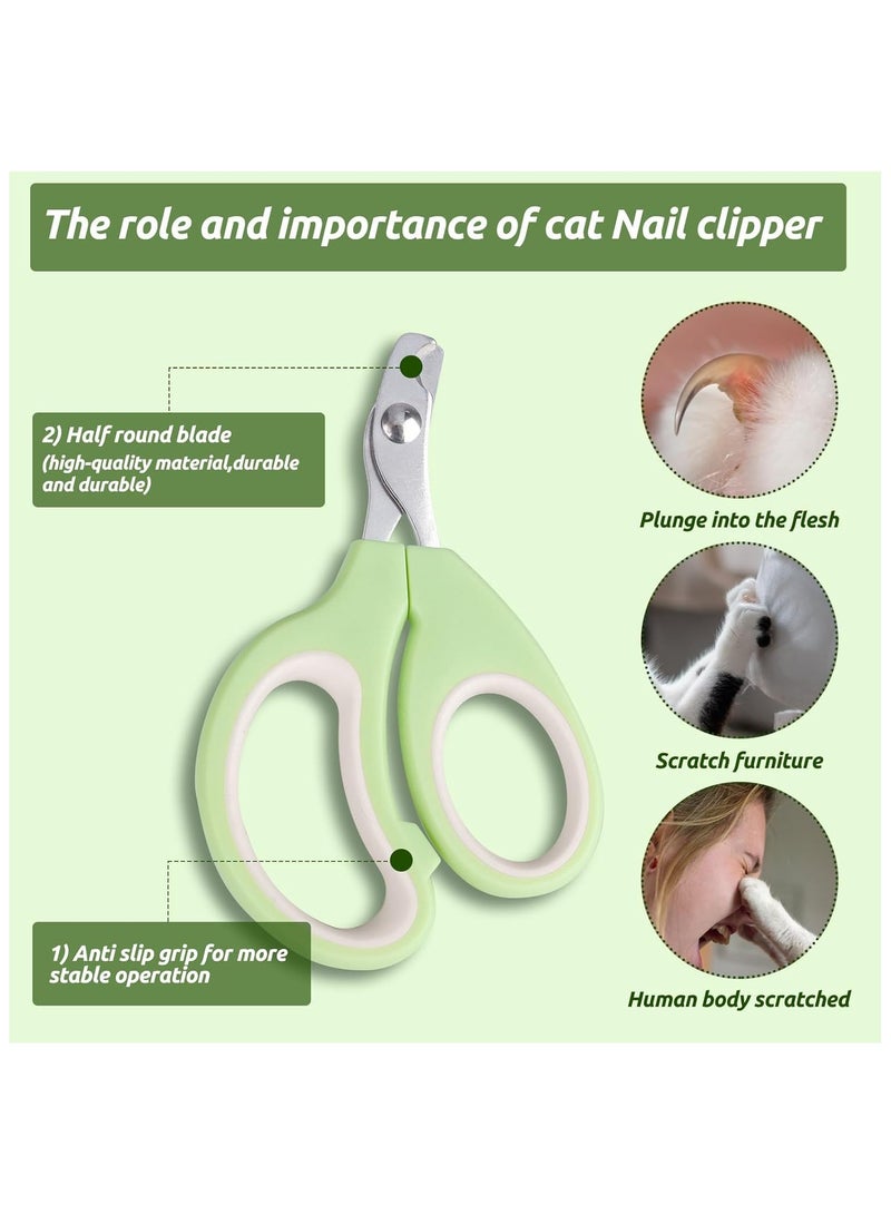 فرشاة للقطط من مع قصافة اظافر القطط، فرشاة تنظيف للحيوانات الاليفة للقطط ذات الشعر الطويل او القصير، مجموعة فرش 3 في 1، مشط للقطط، فرشاة تنظيف ذاتية التنظيف للقطط والكلاب - Image 4