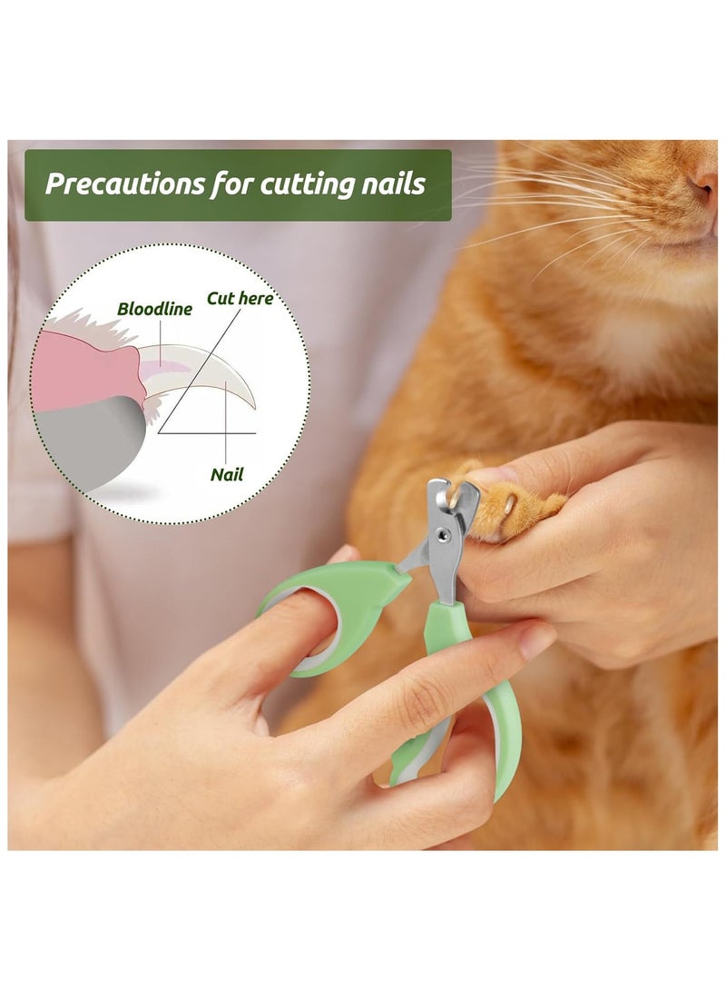 فرشاة للقطط من مع قصافة اظافر القطط، فرشاة تنظيف للحيوانات الاليفة للقطط ذات الشعر الطويل او القصير، مجموعة فرش 3 في 1، مشط للقطط، فرشاة تنظيف ذاتية التنظيف للقطط والكلاب - Image 5