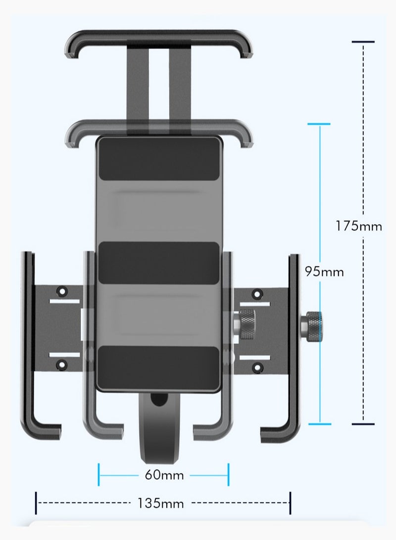 HouDeOS Phone Holder for Bike and Motorcycle Phone Mount Bicycle Cell Phone Mount Clamp for Handlebar - Image 3