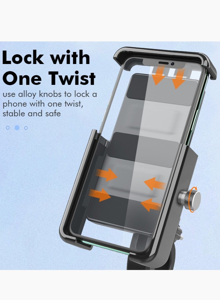 HouDeOS Phone Holder for Bike and Motorcycle Phone Mount Bicycle Cell Phone Mount Clamp for Handlebar - Image 2