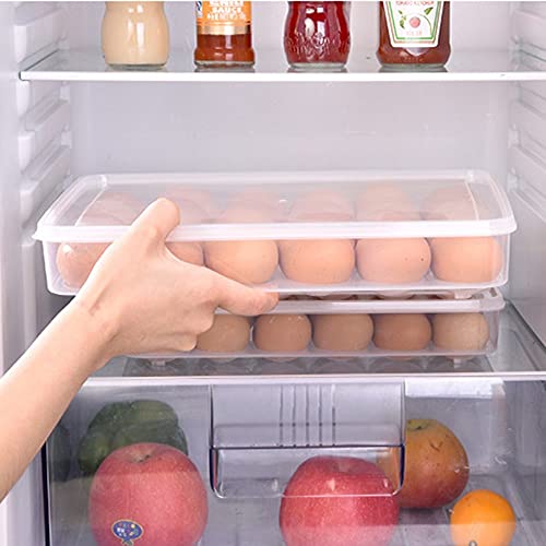 Evona Transparent 24 Grid Egg Holders for Refrigerator, Plastic Stackable Egg Storage Box With Lid, Kitchen Restaurant Egg Storage Tray - Image 5