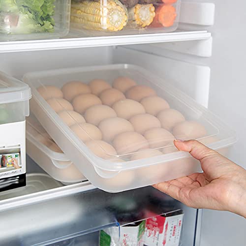 Evona Transparent 24 Grid Egg Holders for Refrigerator, Plastic Stackable Egg Storage Box With Lid, Kitchen Restaurant Egg Storage Tray - Image 4
