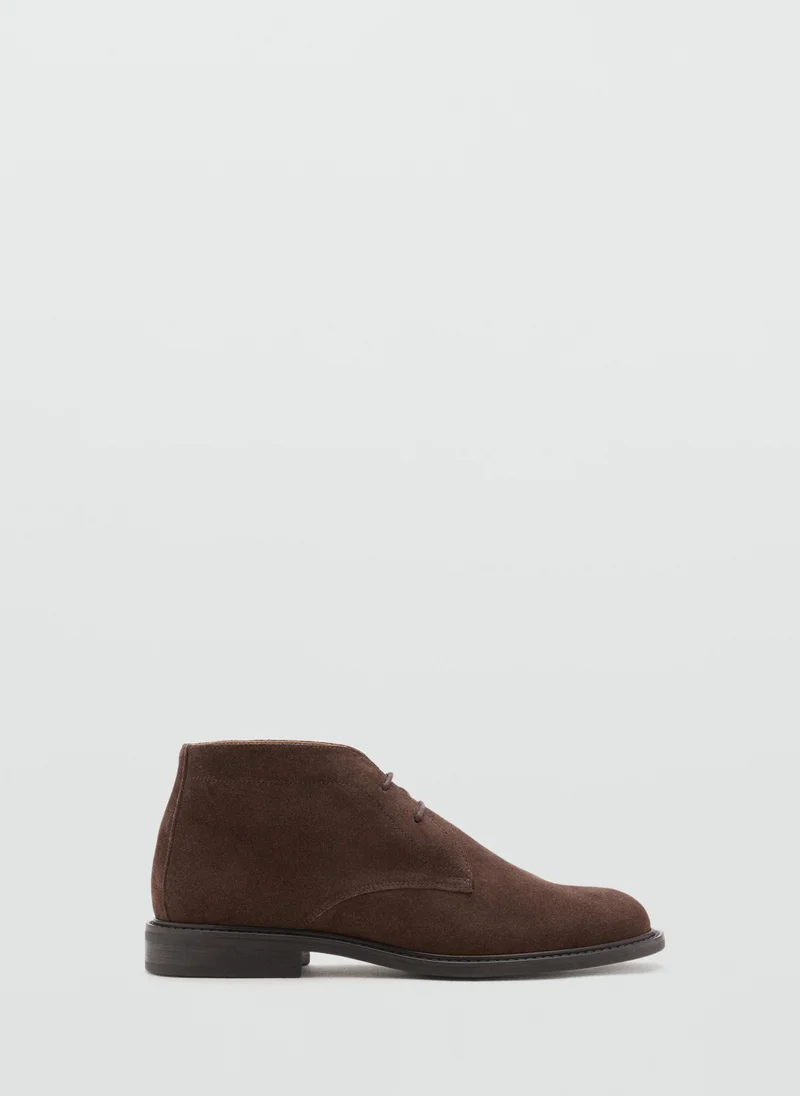 Mango Man Suede Leather Ankle Boots