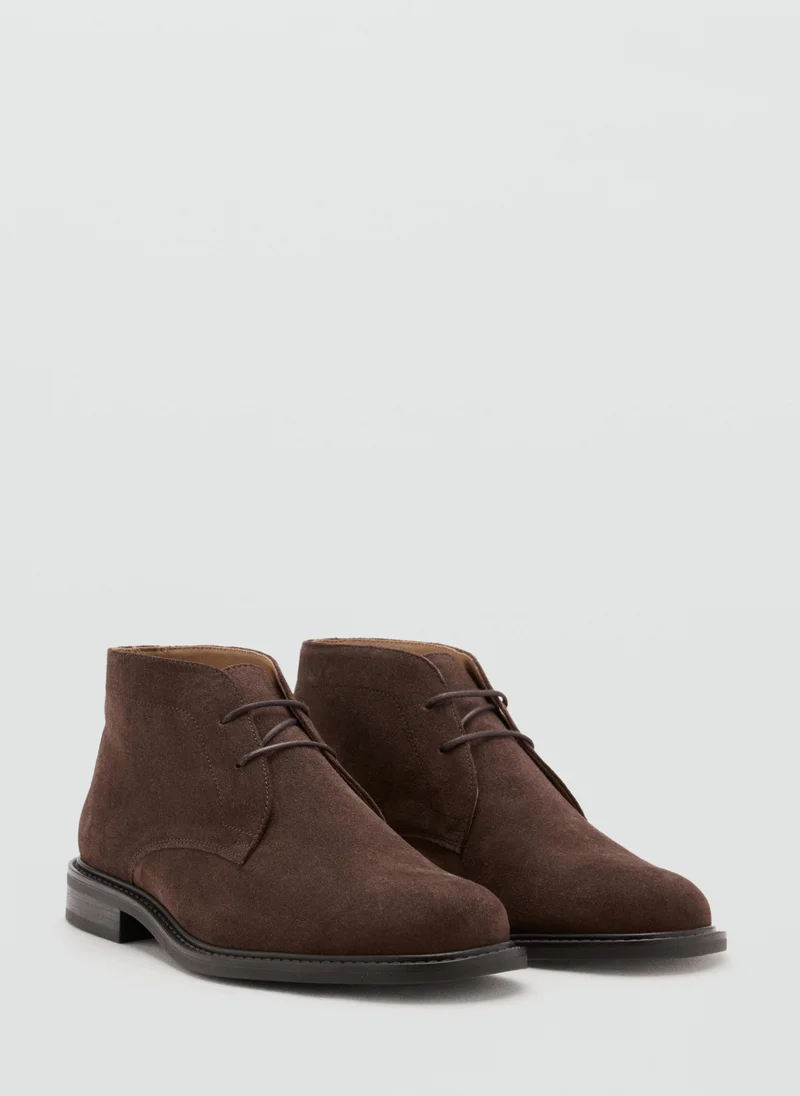 Mango Man Suede Leather Ankle Boots