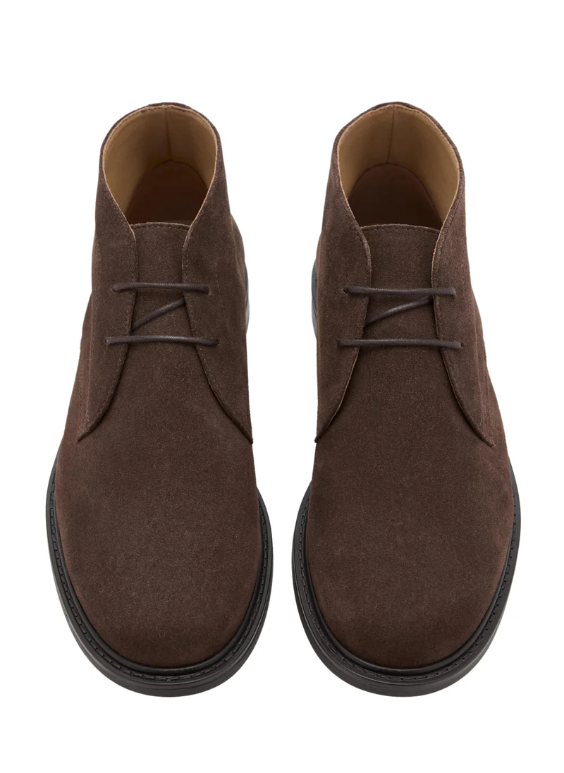 Mango Man 33-COFFEE Suede Leather Ankle Boots for Men | Best Price UAE