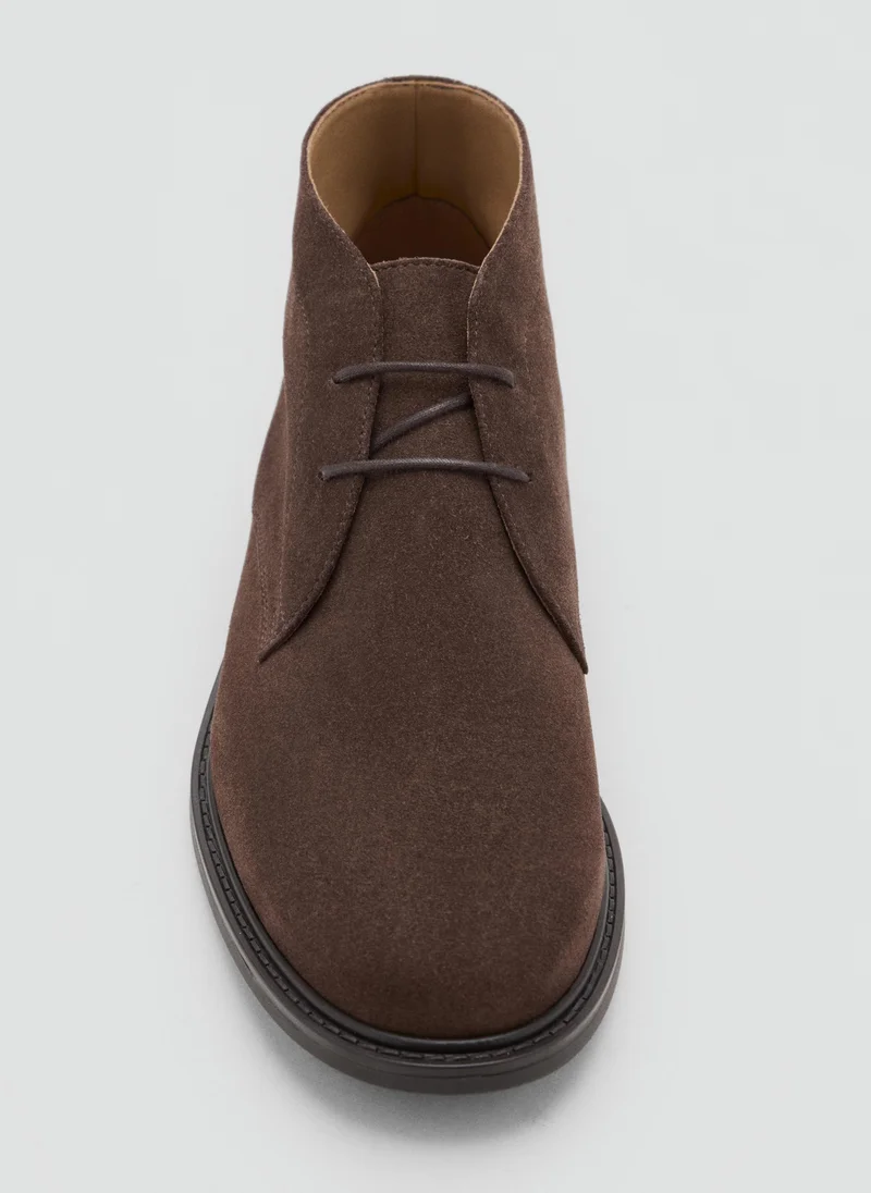 Mango Man 33-COFFEE Suede Leather Ankle Boots for Men | Best Price UAE