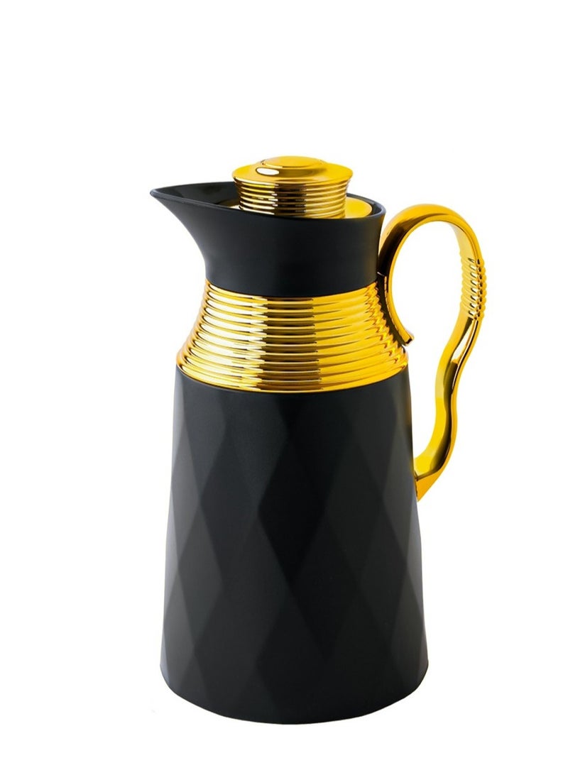 BASURRAH Tea and Coffee Thermos 1 liter - Keeps hot for 12 hours and cold for 24 hours, elegant design, black color - Image 2