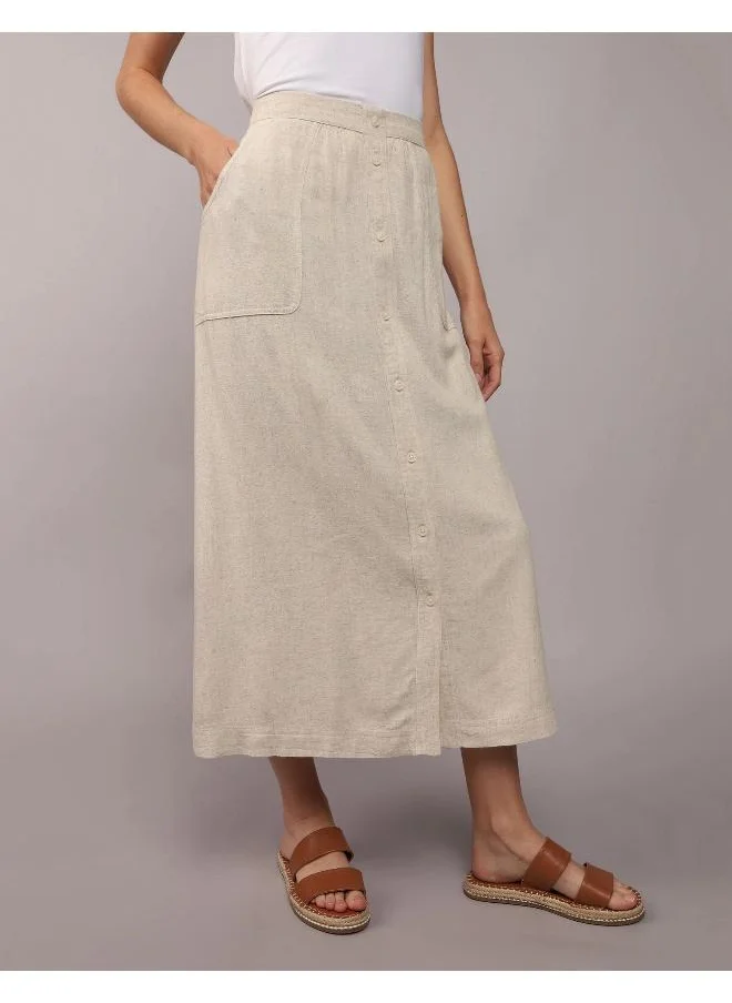 American Eagle AE Button Front Midi Skirt