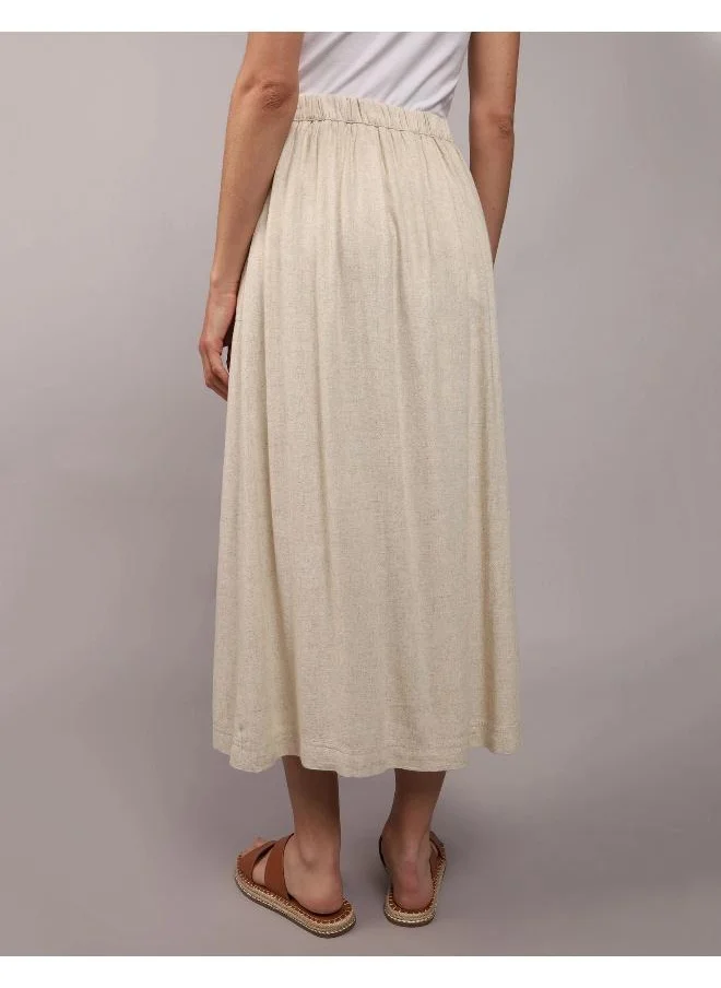 American Eagle AE Button Front Midi Skirt