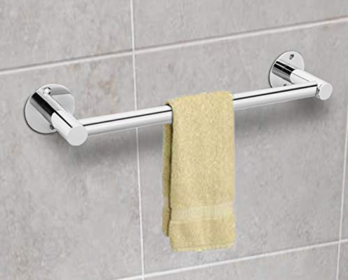 GARBNOIRE Stainless Steel Wall Mounted Towel Bar | Towel Rod | Towel Holder | Hand Towel Rail for Bathroom | Bathroom Accessories (12 Inch) (Pack of 1) - Image 2