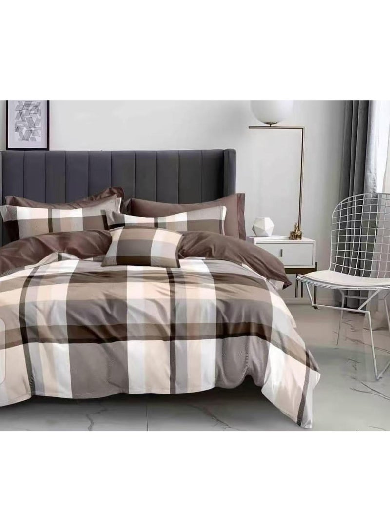 AL RAID 6PCS King Size Bed Sheet Set | Ultra Soft Duvet Cover Set | Fitted Sheet 200x200+25cm | 1 Quilt Cover 220x240cm | 4 Pillow Cases 50x75cm