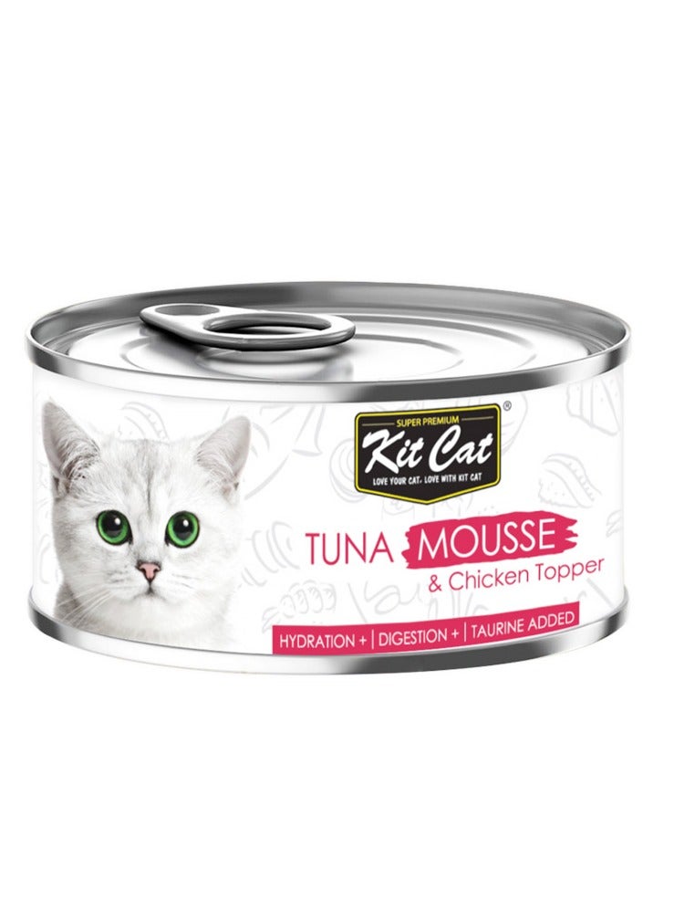 Kit Cat 15PC Kit Cat Tuna Mousse with Chicken Topper 80g - Image 2