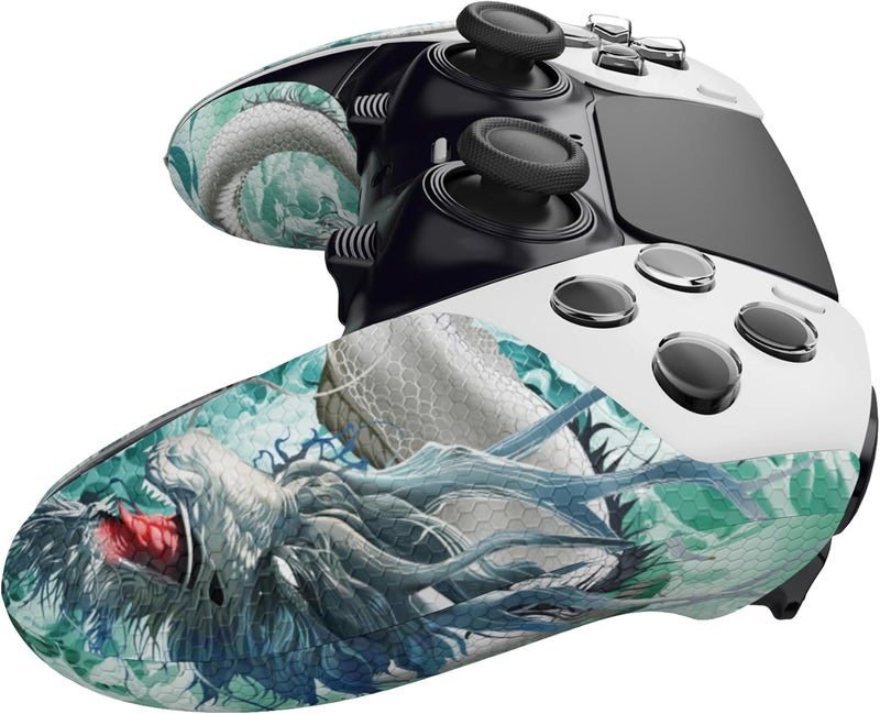 مقبض تحكم مضاد للانزلاق وممتص للعرق من بلاي فيتال لوحدة تحكم PS5 Edge اللاسلكية، مقابض PU محكمة مانعة للعرق لوحدة تحكم PS5 Edge - سحابة اليشم تنين السحاب - Image 2