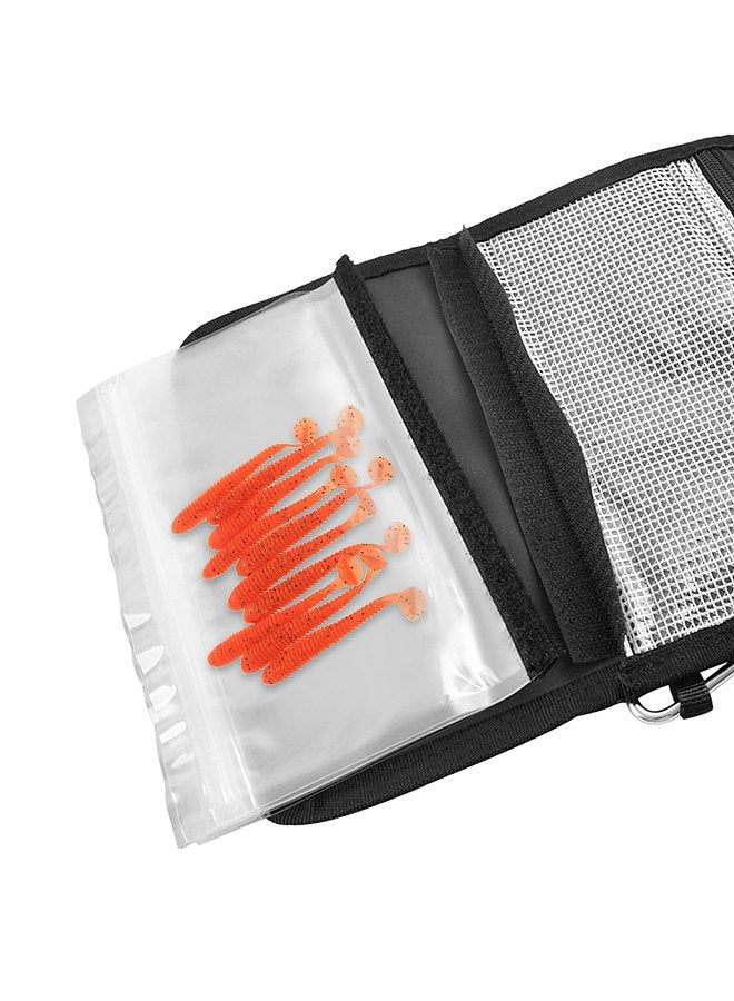 Generic Fishing Lure Storage Wallet Waterproof Bait Bag Fishing Tackle Bag with Carabiner Soft Bait Case  - Image 5