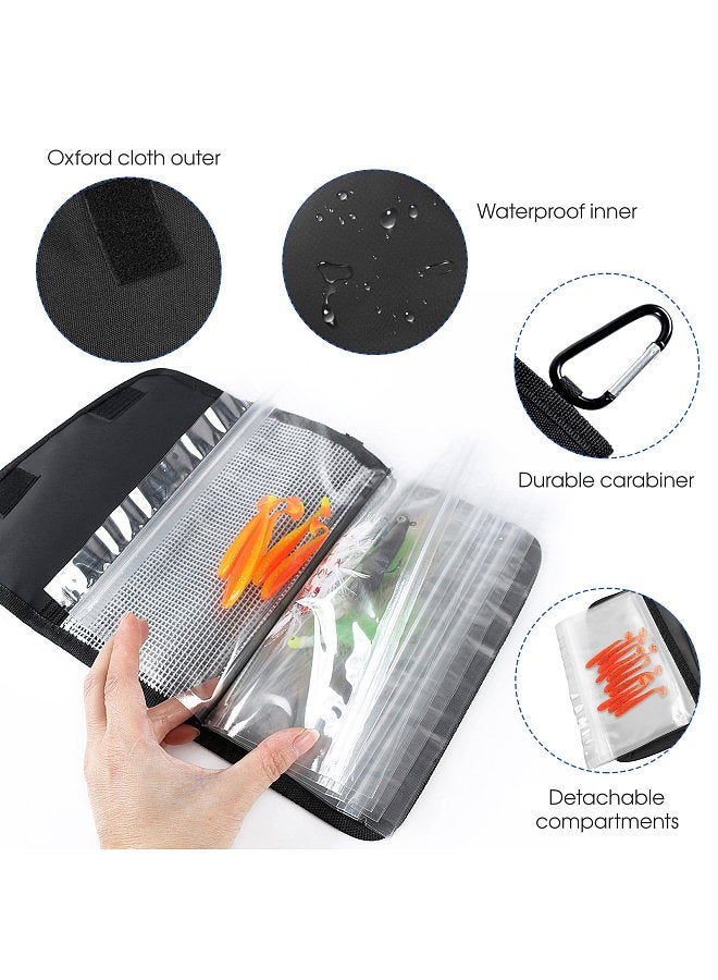 Generic Fishing Lure Storage Wallet Waterproof Bait Bag Fishing Tackle Bag with Carabiner Soft Bait Case  - Image 2