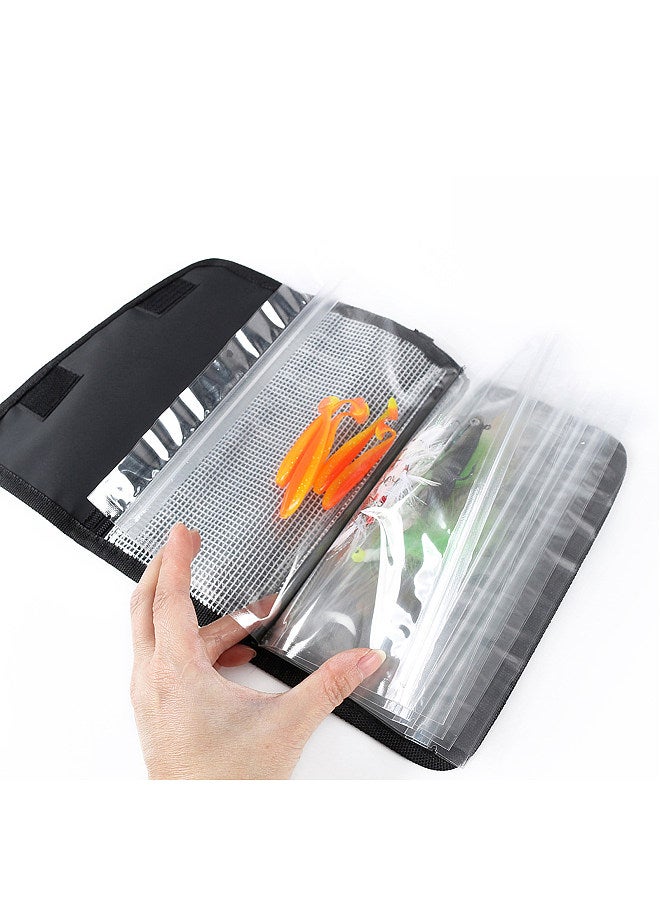 Generic Fishing Lure Storage Wallet Waterproof Bait Bag Fishing Tackle Bag with Carabiner Soft Bait Case  - Image 3