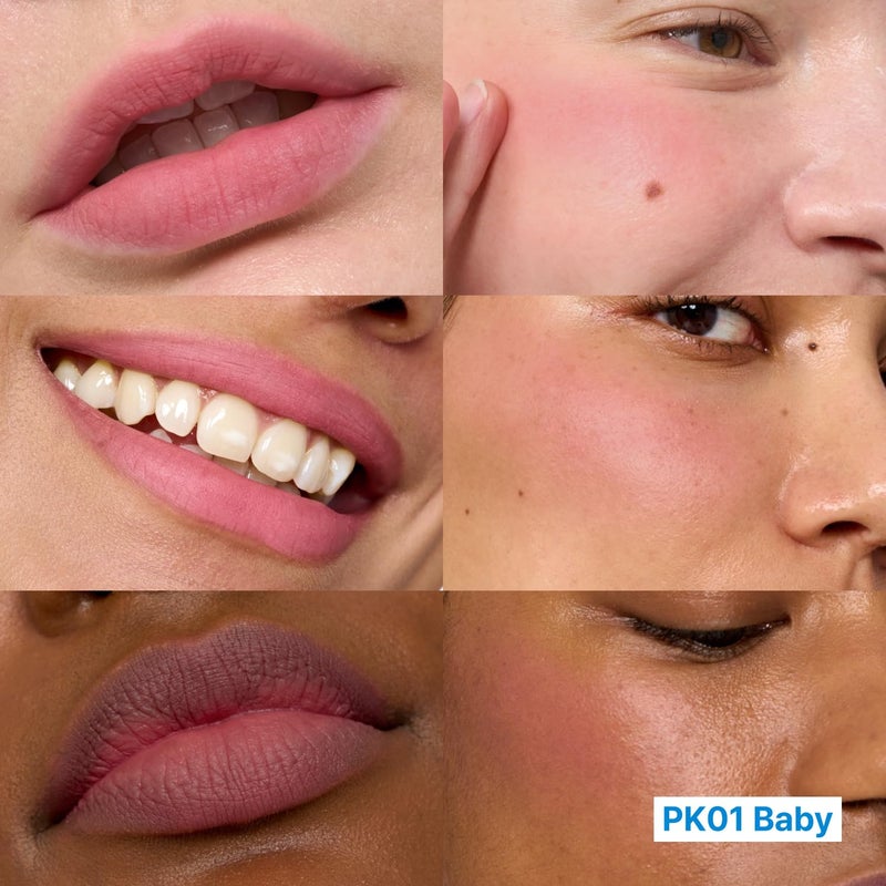 fwee وعاء بودينغ ضبابي فوي | أحمر خدود وشفاه مرشوش، صبغة قابلة للبناء، تدوم طويلاً، خفيفة الوزن، سهلة الدمج، لمسة نهائية طبيعية غير لامعة - بيبي (وردي فاتح) | 0.17 أونصة - Image 2