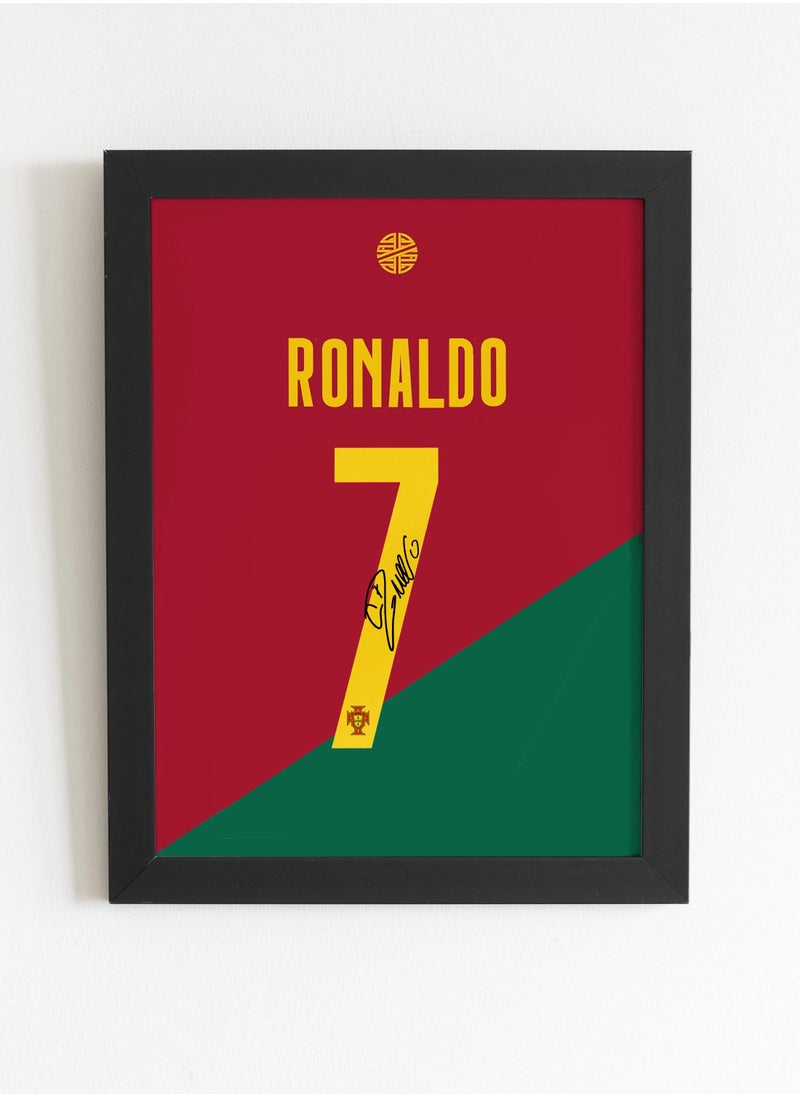Boomah Accessories Cristiano Ronaldo Autographed Portugal Jersey Poster with Frame 30x40cm 