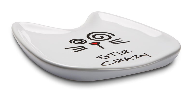 Pavilion Gift Company Blobby Cat, Cat Spoon Rest "Stir Crazy", 5", White - Image 4