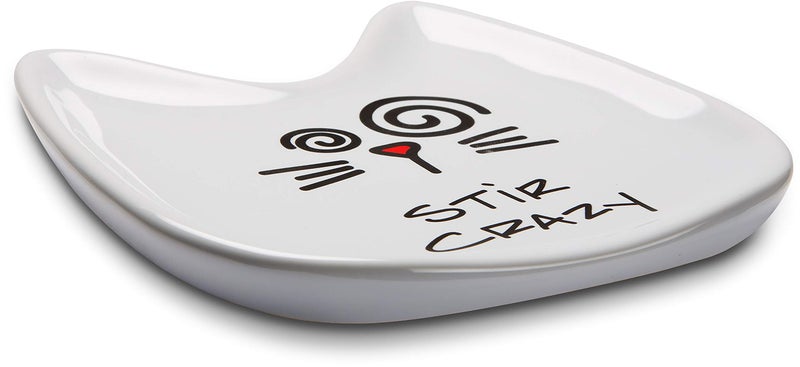 Pavilion Gift Company Blobby Cat, Cat Spoon Rest "Stir Crazy", 5", White - Image 5