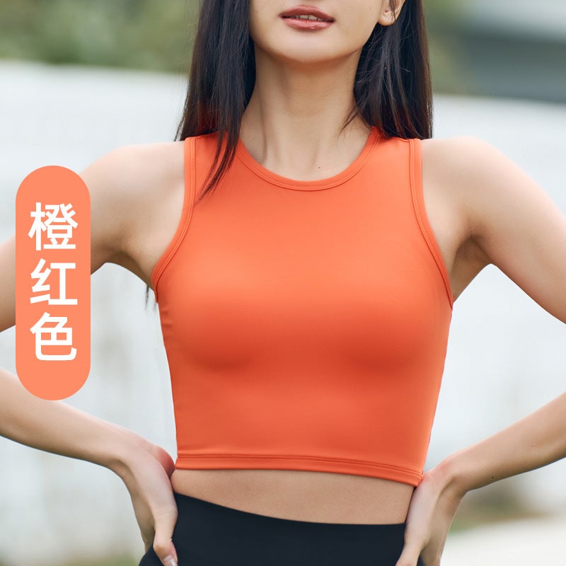 Spring Summer Yoga Tank Top Women High Support Breathable Sports Bra Mint Green - Image 2