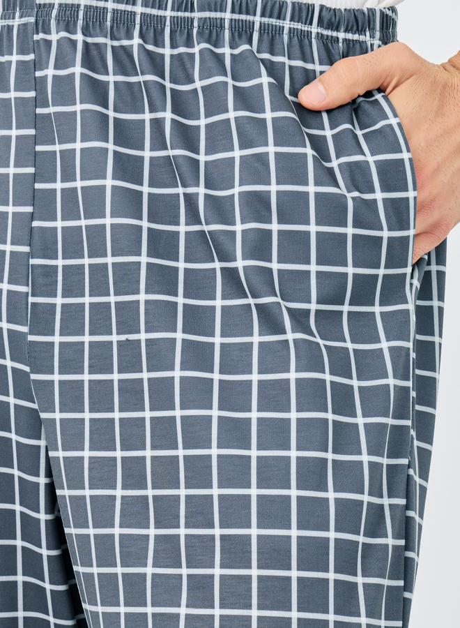 Styli Charcoal Checkered Pyjama with Elastic Waist - Image 3